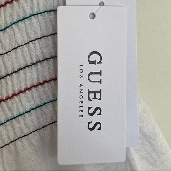 NWT Women’s Guess Off Should Striped Smocked Top With Flowy Bottom Size Small - Picture 4 of 11